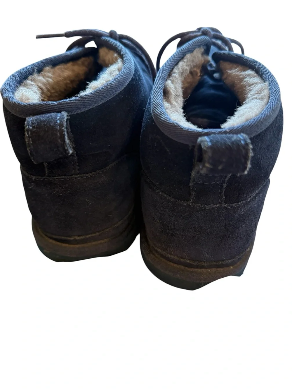 Men's UGGS blue Suede size 13 Lace-Up Winter Boots with Fleece Lining